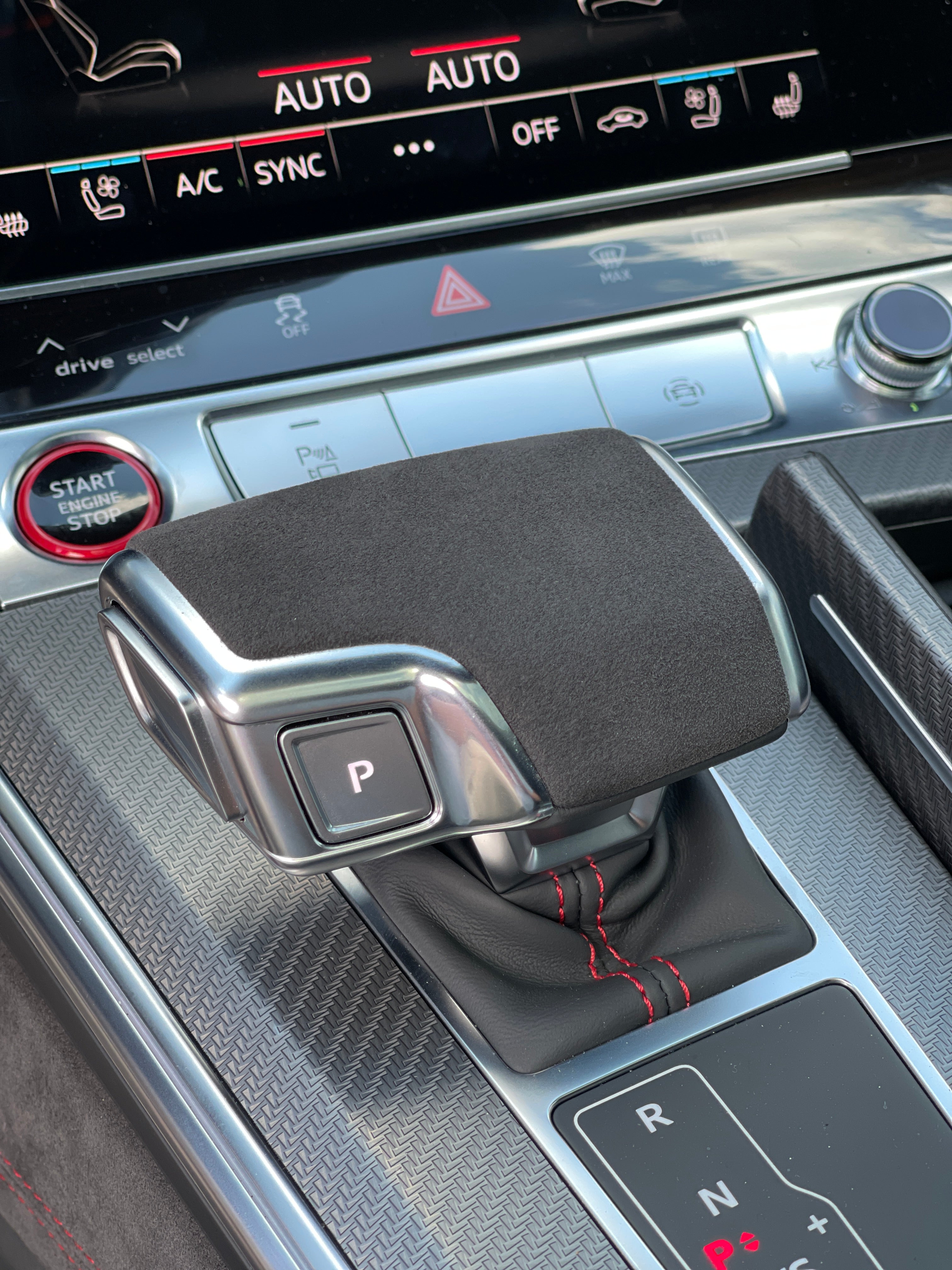 gear shift cover Genuine Alcantara Shift Knob Trim | C8 A6, S6, RS6 | A7, S7, RS7